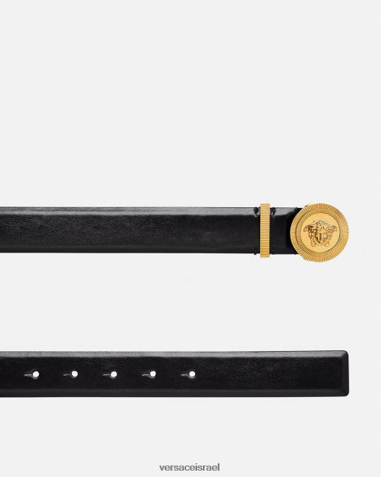 נשים Versace שָׁחוֹר חגורת עור מדוזה ביגי אביזרים N8T2531