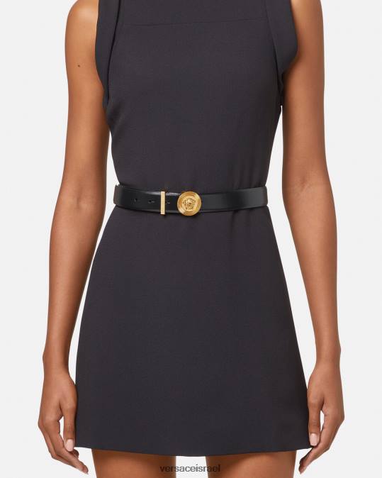 נשים Versace שָׁחוֹר חגורת עור מדוזה ביגי אביזרים N8T2531
