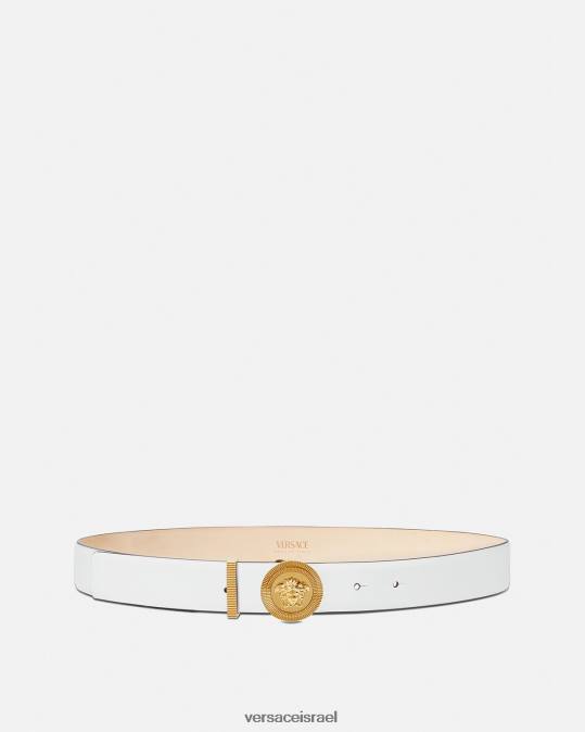 נשים Versace לבן חגורת עור מדוזה ביגי אביזרים N8T2532