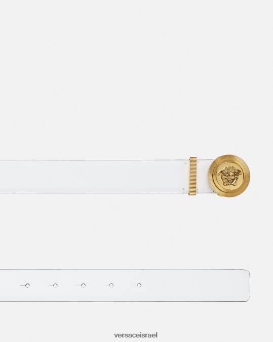 נשים Versace לבן חגורת עור מדוזה ביגי אביזרים N8T2532