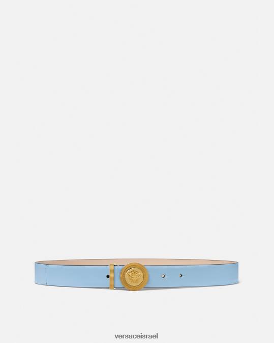 נשים Versace כחול בהיר חגורת עור מדוזה ביגי אביזרים N8T2546