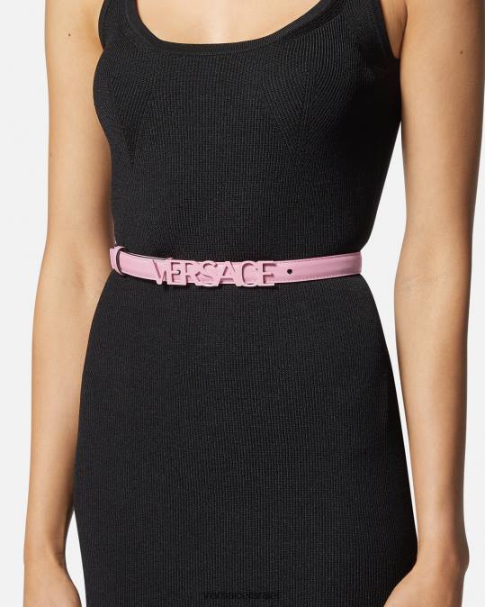 נשים Versace וָרוֹד חגורת עור דקה לוגו אביזרים N8T2550