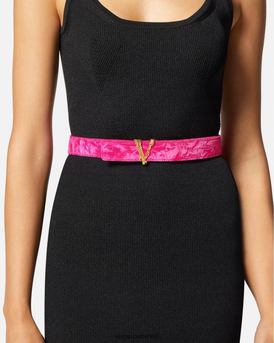 נשים Versace וָרוֹד חגורת קטיפה וירטוס אביזרים N8T2552
