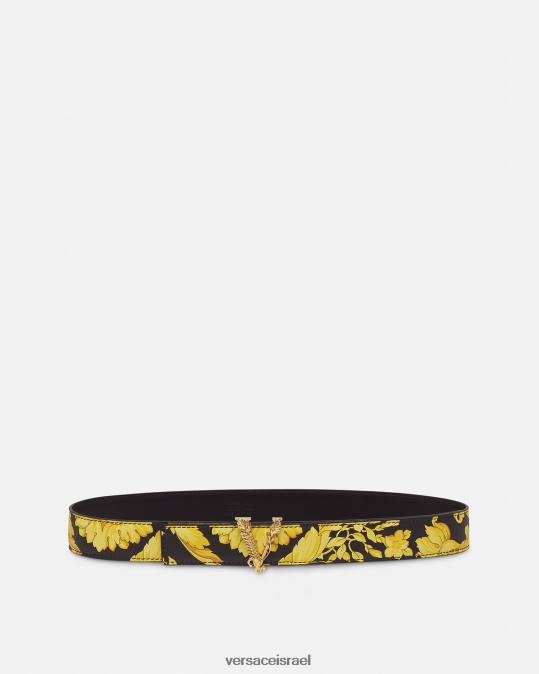 נשים Versace הדפס חגורת עור וירטוס בארוקו אביזרים N8T2554