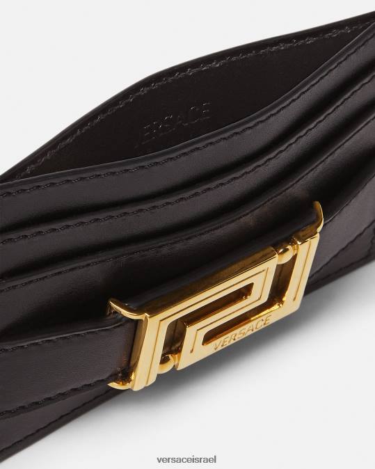 נשים Versace שָׁחוֹר מחזיק כרטיס אלת גרקה אביזרים N8T2562