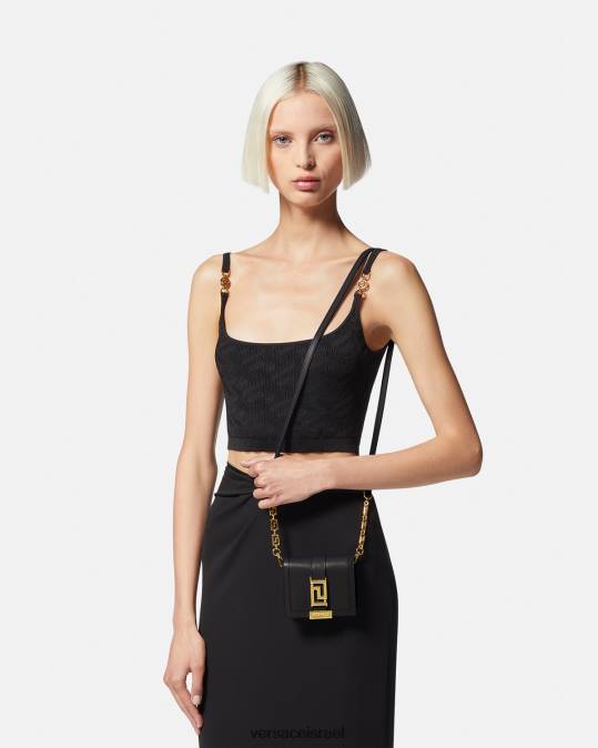 נשים Versace שָׁחוֹר ארנק שרשרת אלת גרקה אביזרים N8T2563