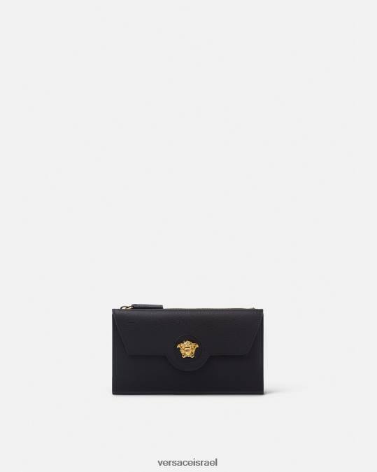 נשים Versace שָׁחוֹר ארנק ארוך לה מדוזה אביזרים N8T2574