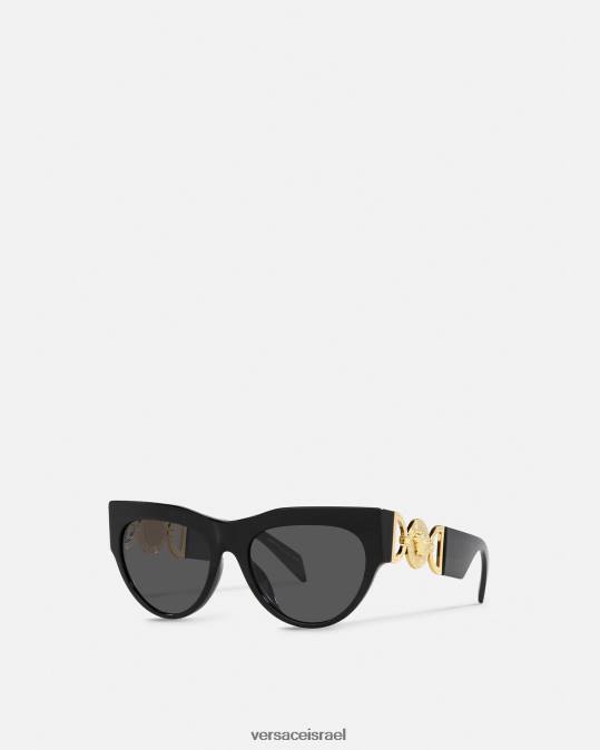 נשים Versace שָׁחוֹר משקפי שמש מכונפים מדוזה אביזרים N8T2603