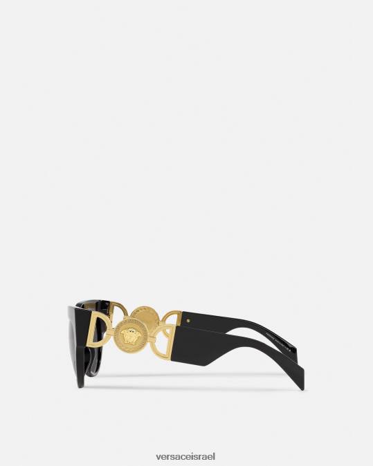 נשים Versace שָׁחוֹר משקפי שמש מכונפים מדוזה אביזרים N8T2603