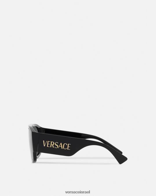 נשים Versace שָׁחוֹר משקפי שמש לוגו טייס אביזרים N8T2621