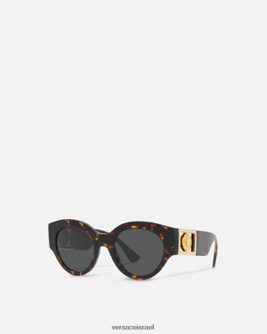 נשים Versace הוואנה משקפי שמש מבריק מדוזה קריסטל אביזרים N8T2628