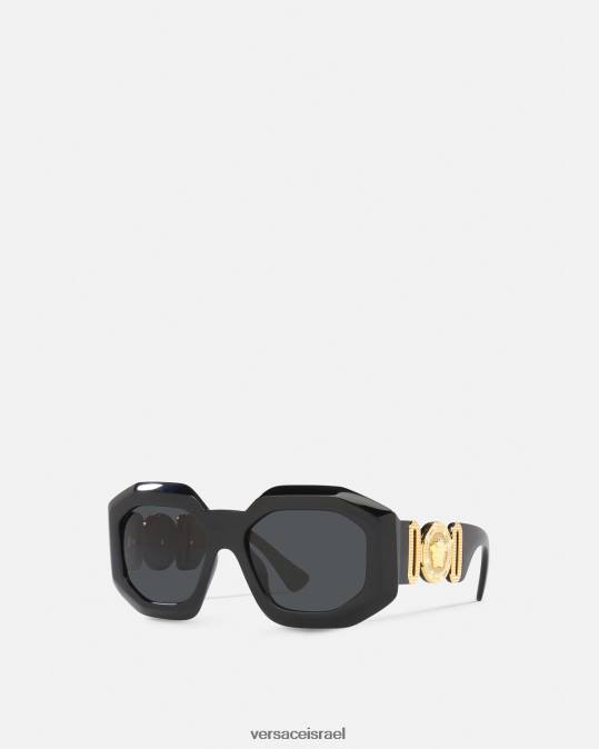 נשים Versace שָׁחוֹר מקסי מדוזה ביגי משקפי שמש בריבוע אביזרים N8T2635