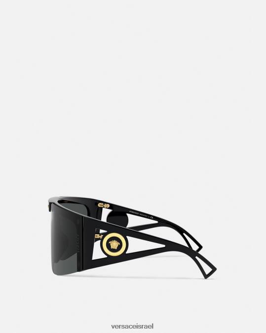 נשים Versace שָׁחוֹר משקפי שמש מגן מדוזה אייקון אביזרים N8T2670