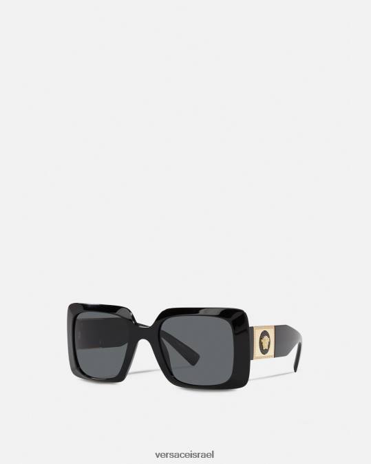 נשים Versace שָׁחוֹר משקפי שמש בריבוע מדוזה צמוד אביזרים N8T2673