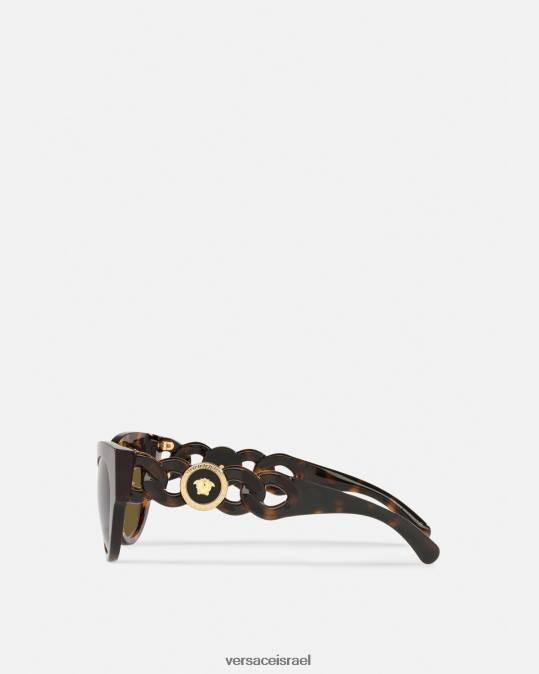 נשים Versace אָדוֹם משקפי שמש שרשרת מדוזה אביזרים N8T2704