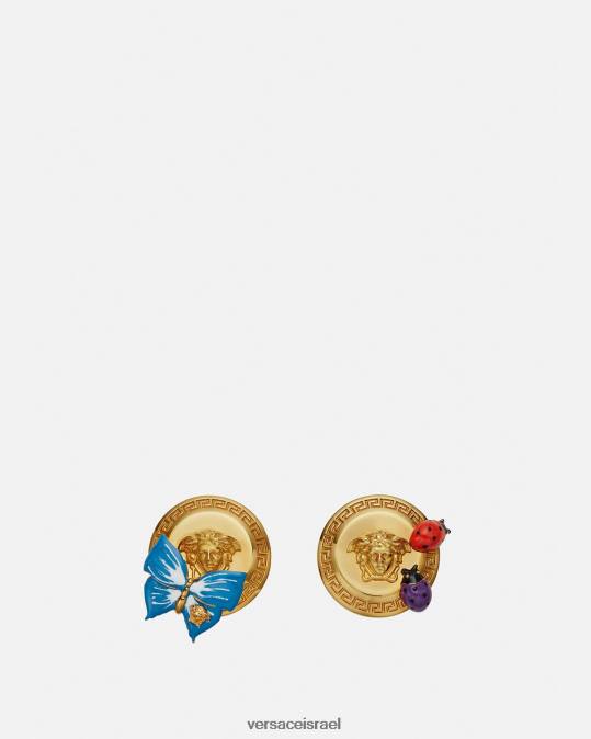 נשים Versace זהב עגילי מדוזה פרפר אביזרים N8T2717