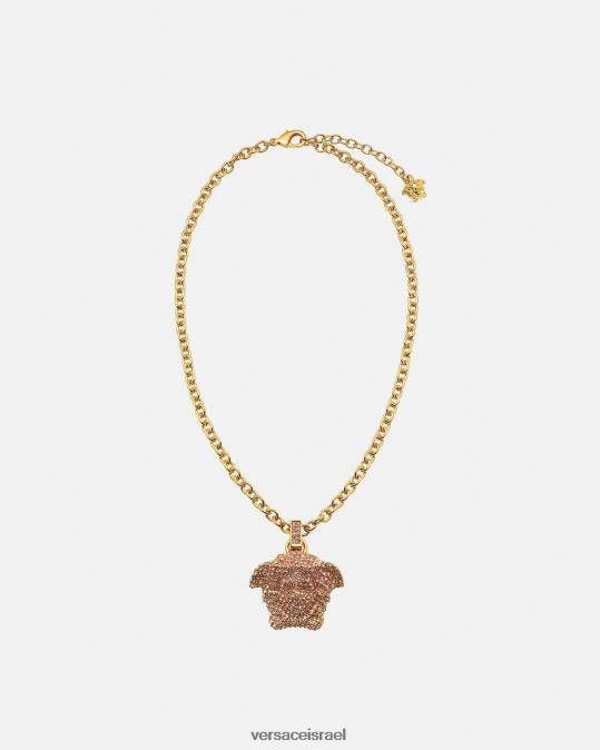 נשים Versace ורוד וזהב שרשרת קריסטל לה מדוזה אביזרים N8T2725