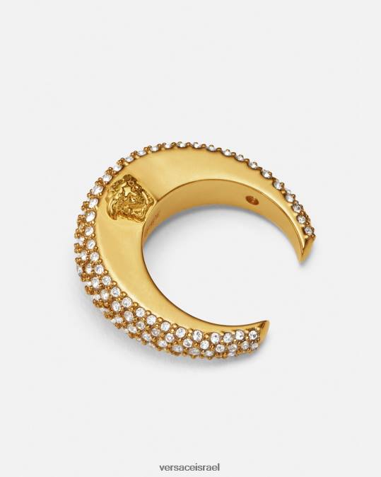 נשים Versace זהב טבעת ירח של גלקסיית קריסטל אביזרים N8T2733