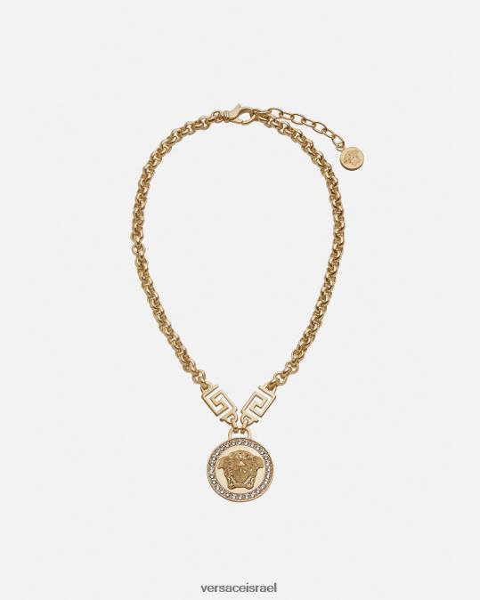 נשים Versace זהב שרשרת קריסטל לה מדוזה גרקה אביזרים N8T2741