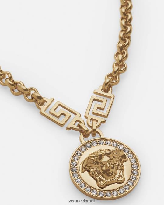 נשים Versace זהב שרשרת קריסטל לה מדוזה גרקה אביזרים N8T2741