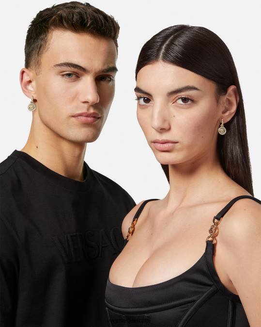 נשים Versace זהב עגילי קריסטל לה מדוזה גרקה אביזרים N8T2742