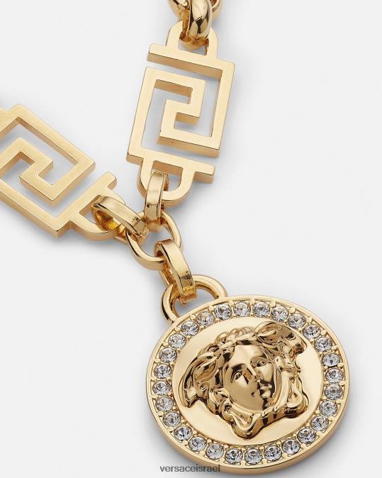 נשים Versace זהב צמיד קריסטל לה מדוזה גרקה אביזרים N8T2743