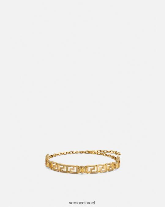נשים Versace זהב שרשרת קולר מדוזה גרקה קריסטל אביזרים N8T2747