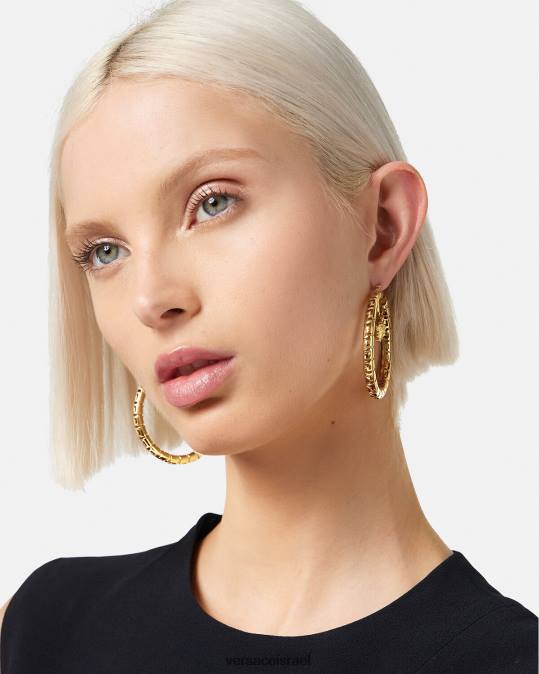 נשים Versace זהב עגילי גרקה חישוק אביזרים N8T2749