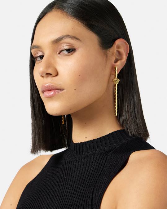 נשים Versace זהב עגילים אסימטריים של גרקה אביזרים N8T2750