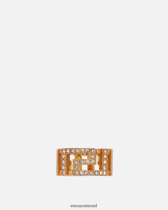 נשים Versace זהב טבעת קריסטל גרקה אביזרים N8T2755