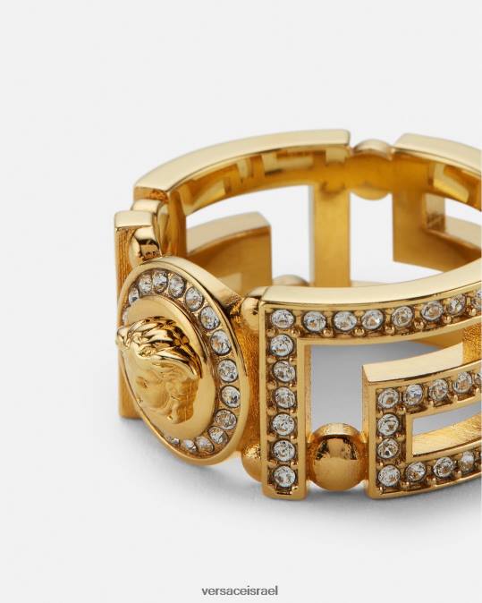 נשים Versace זהב טבעת קריסטל מדוזה גרקה אביזרים N8T2756