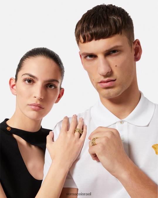 נשים Versace זהב טבעת קריסטל מדוזה גרקה אביזרים N8T2756