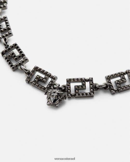 נשים Versace כסף שרשרת גרקה משובצת אביזרים N8T2764