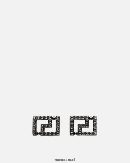 נשים Versace כסף עגילי גרקה משובצים אביזרים N8T2765