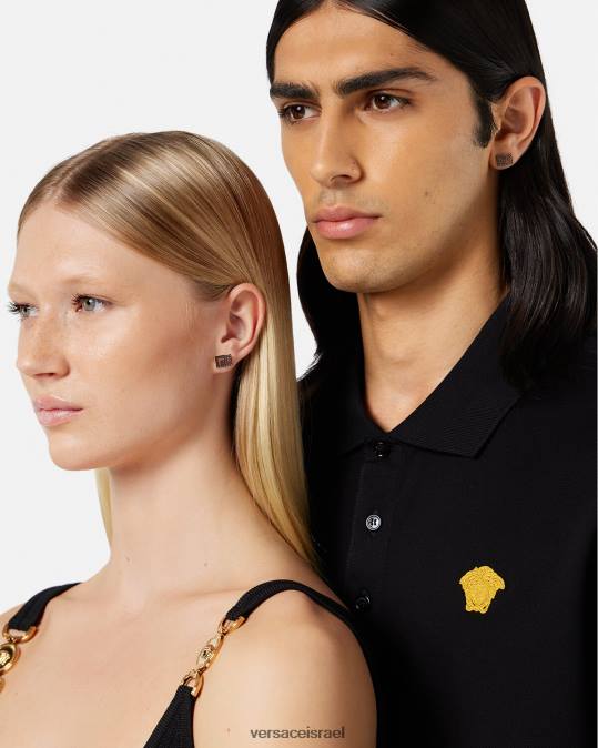 נשים Versace כסף עגילי גרקה משובצים אביזרים N8T2765
