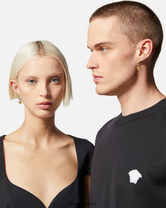 נשים Versace זהב עגילי חישוק לה מדוזה גרקה אביזרים N8T2766
