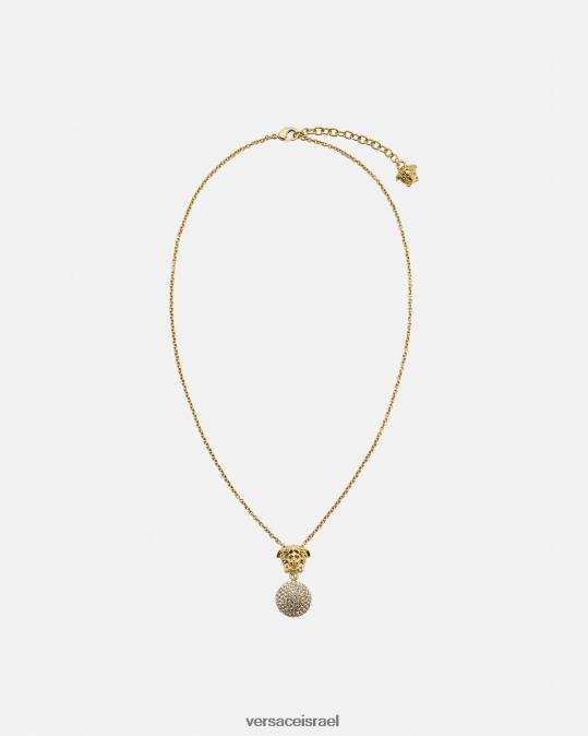 נשים Versace זהב שרשרת כדור בדולח מדוזה אביזרים N8T2771