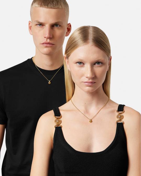 נשים Versace זהב שרשרת מדוזה קריסטל אביזרים N8T2772