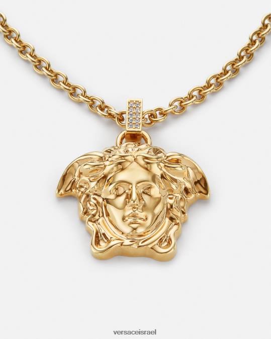 נשים Versace זהב שרשרת קריסטל לה מדוזה אביזרים N8T2773