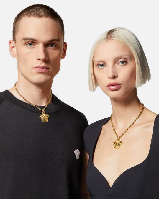 נשים Versace זהב שרשרת קריסטל לה מדוזה אביזרים N8T2773