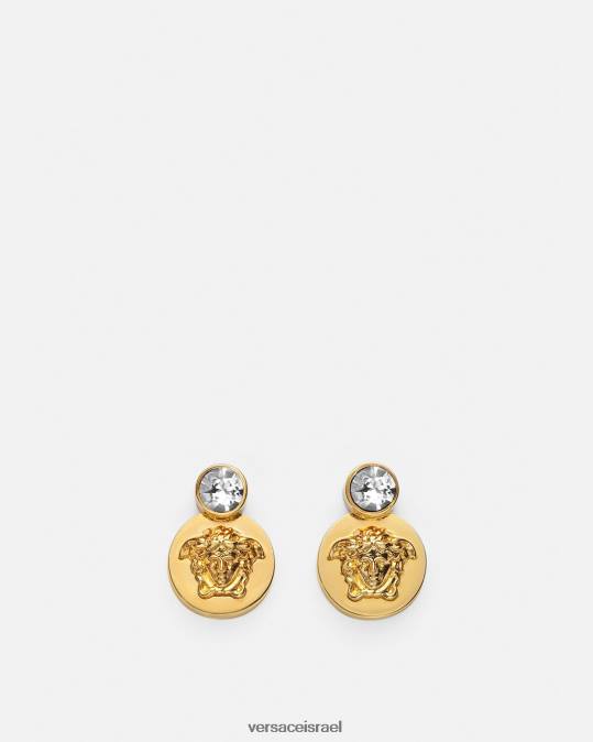 נשים Versace זהב עגילי מדוזה קריסטל אביזרים N8T2778