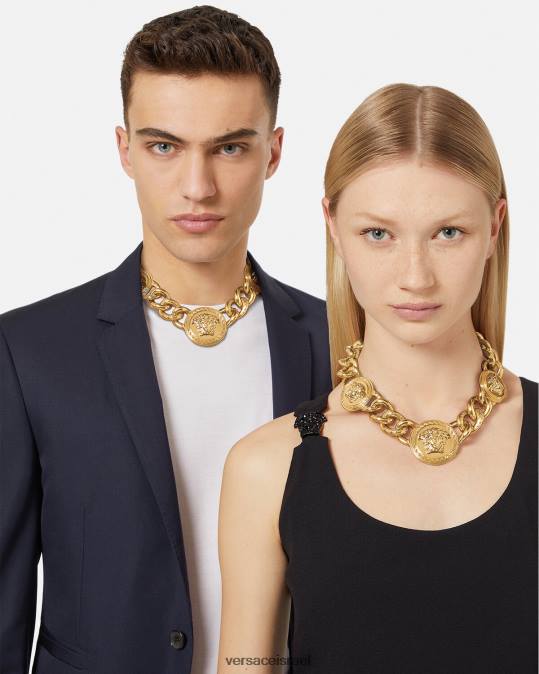 נשים Versace זהב שרשרת מדוזה אביזרים N8T2784