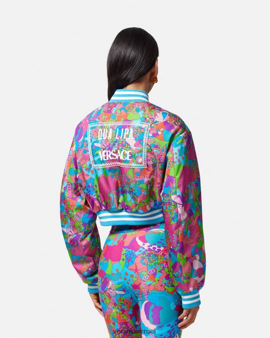 נשים Versace צבע אחד מעיל קרופ קרופ פרחוני הַלבָּשָׁה N8T279
