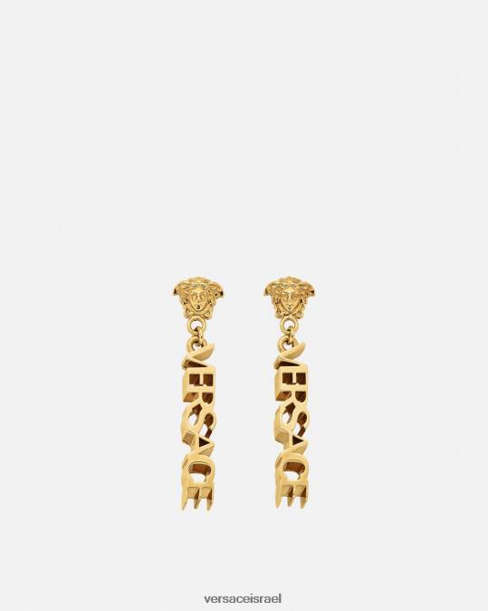 נשים Versace זהב עגילי טיפת לוגו לה מדוזה אביזרים N8T2804