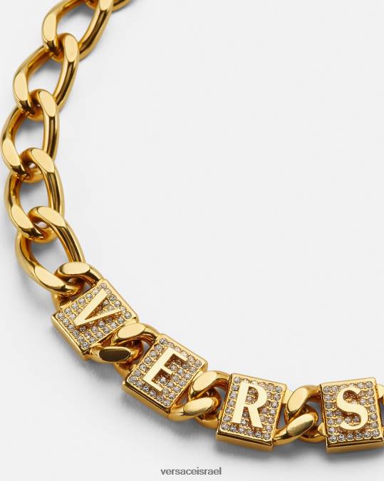 נשים Versace זהב שרשרת אריחי קריסטל אביזרים N8T2807