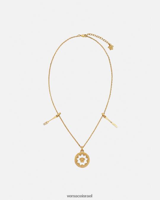 נשים Versace לבן שרשרת צלחת מדוזה אביזרים N8T2815