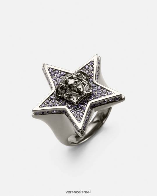 נשים Versace אפור טבעת גלקסיית קריסטל אביזרים N8T2825