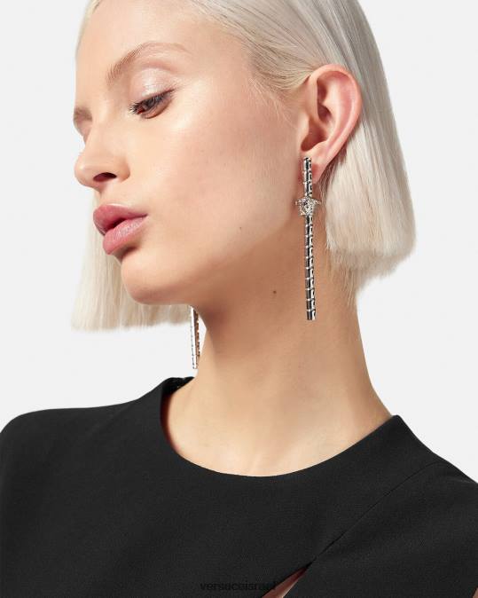 נשים Versace כסף עגילים אסימטריים של גרקה אביזרים N8T2834