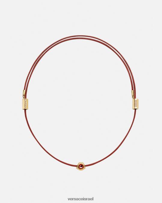 נשים Versace זהב אדום שרשרת מדוזה קריסטל אביזרים N8T2843