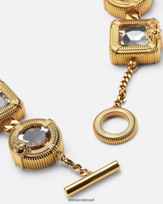 נשים Versace זהב שרשרת קריסטל מדוזה ביגי אביזרים N8T2847